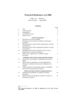 Protected Disclosures Act 2000