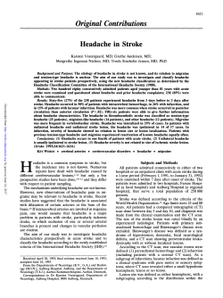 Headache in stroke.