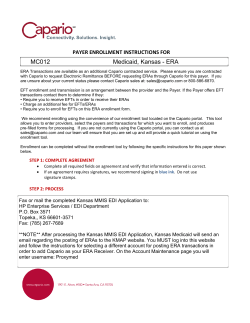 MC012 Medicaid, Kansas - ERA