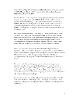 1 Speech Delivered by African Development Bank President