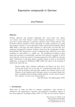 Expressive compounds in German - Deskriptive Sprachwissenschaft
