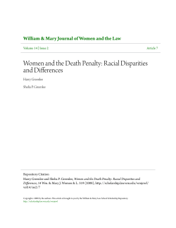 Women and the Death Penalty: Racial Disparities and Differences