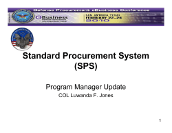 Standard Procurement System (SPS)