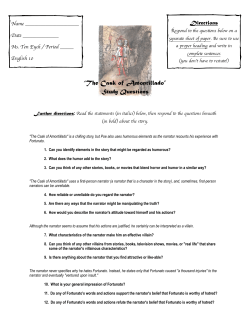 The Cask of Amontillado - Ms. Butterfield`s Class!