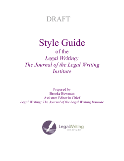 Legal Writing Journal Style Guide