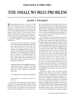 The Small World Problem