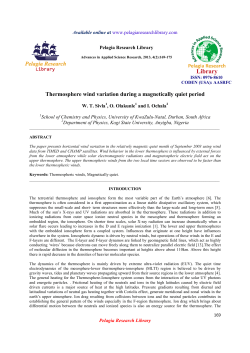 Thermosphere wind variation during a magnetically quiet