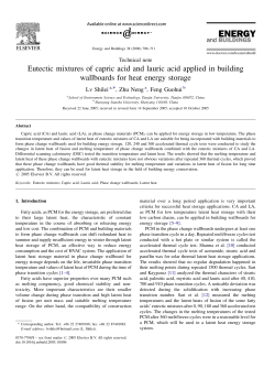 Eutectic mixtures of capric acid and lauric acid applied in building