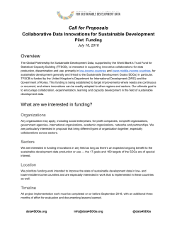 Call for Proposals Collaborative Data Innovations​ ​for Sustainable