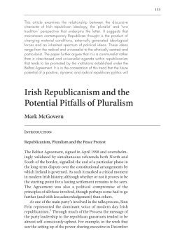 Irish Republicanism and the Potential Pitfalls of Pluralism