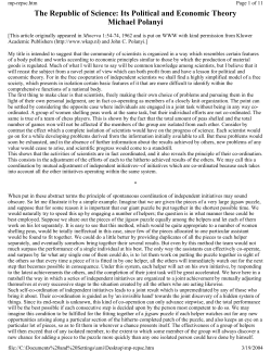 The Republic of Science: Its Political and Economic Theory Michael