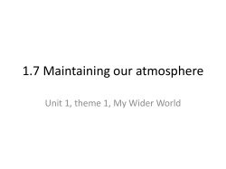 1.7 Maintaining our atmosphere