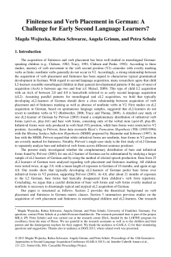 Finiteness and Verb Placement in German