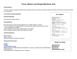 Force, Motion and Simple Machines Unit