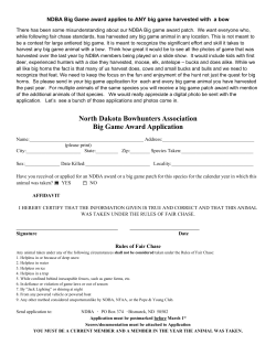 North Dakota Bowhunters Association Big Game Award Application