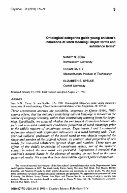 Ontological categories guide young children`s inductions of word