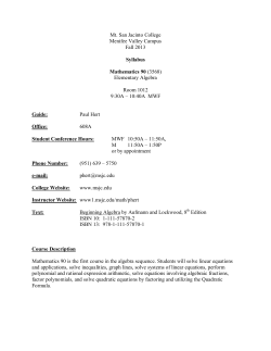 Syllabus Stuff - Mt. San Jacinto College