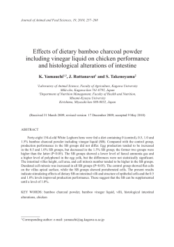 Effects of dietary bamboo charcoal powder including vinegar liquid