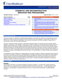 Cosmetic and Reconstructive Services and Procedures