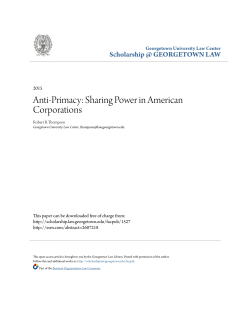 Anti-Primacy: Sharing Power in American Corporations