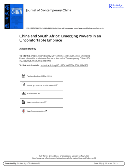 China and South Africa: Emerging Powers in an Uncomfortable