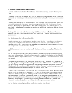 Bharara: Criminal Accountability and Culture