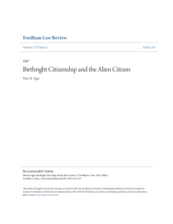 Birthright Citizenship and the Alien Citizen
