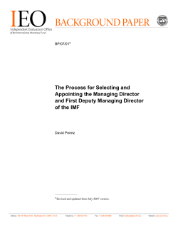 The Process for Selecting and Appointing the Managing