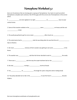 Homophone Worksheet 3.1