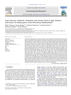 Lead, mercury, cadmium, chromium, and arsenic levels in eggs