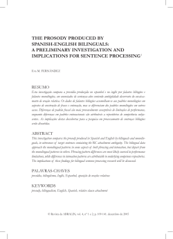 The prosody produced by spanish-english bilinguals: a