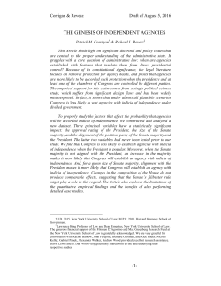 The Genesis of Independent Agencies[2]