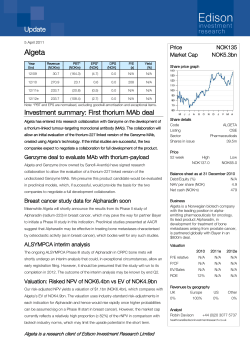 Algeta - Edison Investment Research
