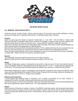600 Micro Sprint Rules