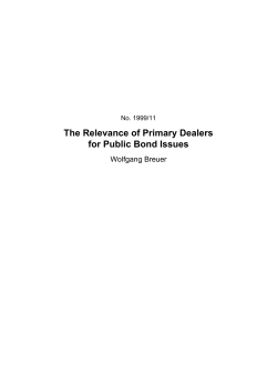 The Relevance of Primary Dealers for Public Bond Issues