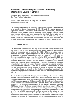 Elastomer Compatibility to Gasoline Containing