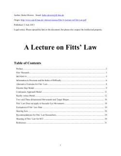 A Lecture on Fitts` Law