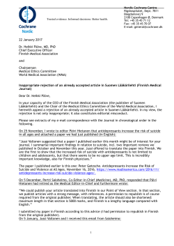 Gotzsche, Inappropriate rejection of an alrea dy accepted article in