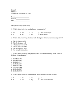 exam 3 2007 - MSU Chemistry
