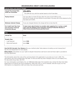 BrandSource Credit Card Disclosures