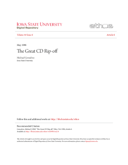 The Great CD Rip-off - Iowa State University Digital Repository