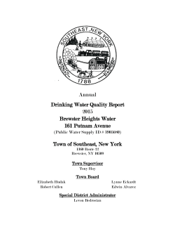 2015 Brewster Heights Annual Water Quality