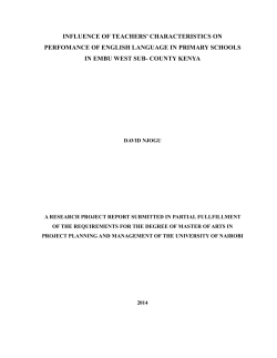 Influence of teachers` characteristics on perfomance of English