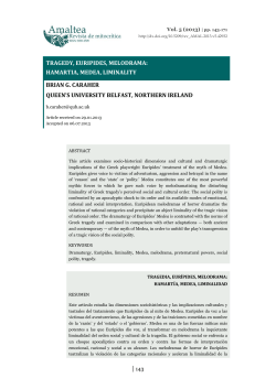 TRAGEDY, EURIPIDES, MELODRAMA: HAMARTIA, MEDEA