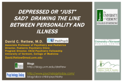 depressed or &ldquo;just&rdquo; sad? drawing the line between personality and