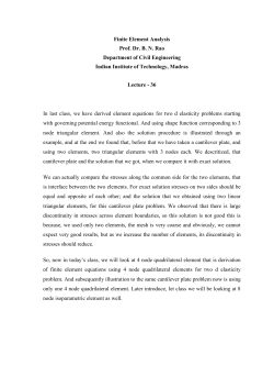 Finite Element Analysis Prof. Dr. BN Rao Department of Civil
