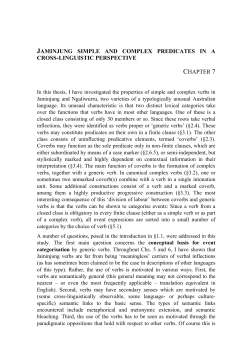 jaminjung simple and complex predicates in a cross
