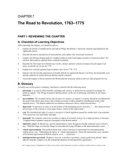 The Road to Revolution, 1763&ndash;1775
