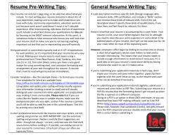 Resume Pre-Writing Tips: General Resume Writing Tips: