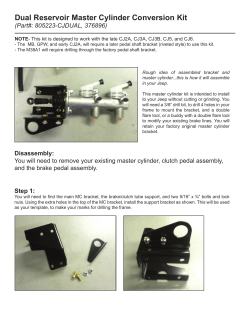 Dual Reservoir Master Cylinder Conversion Kit